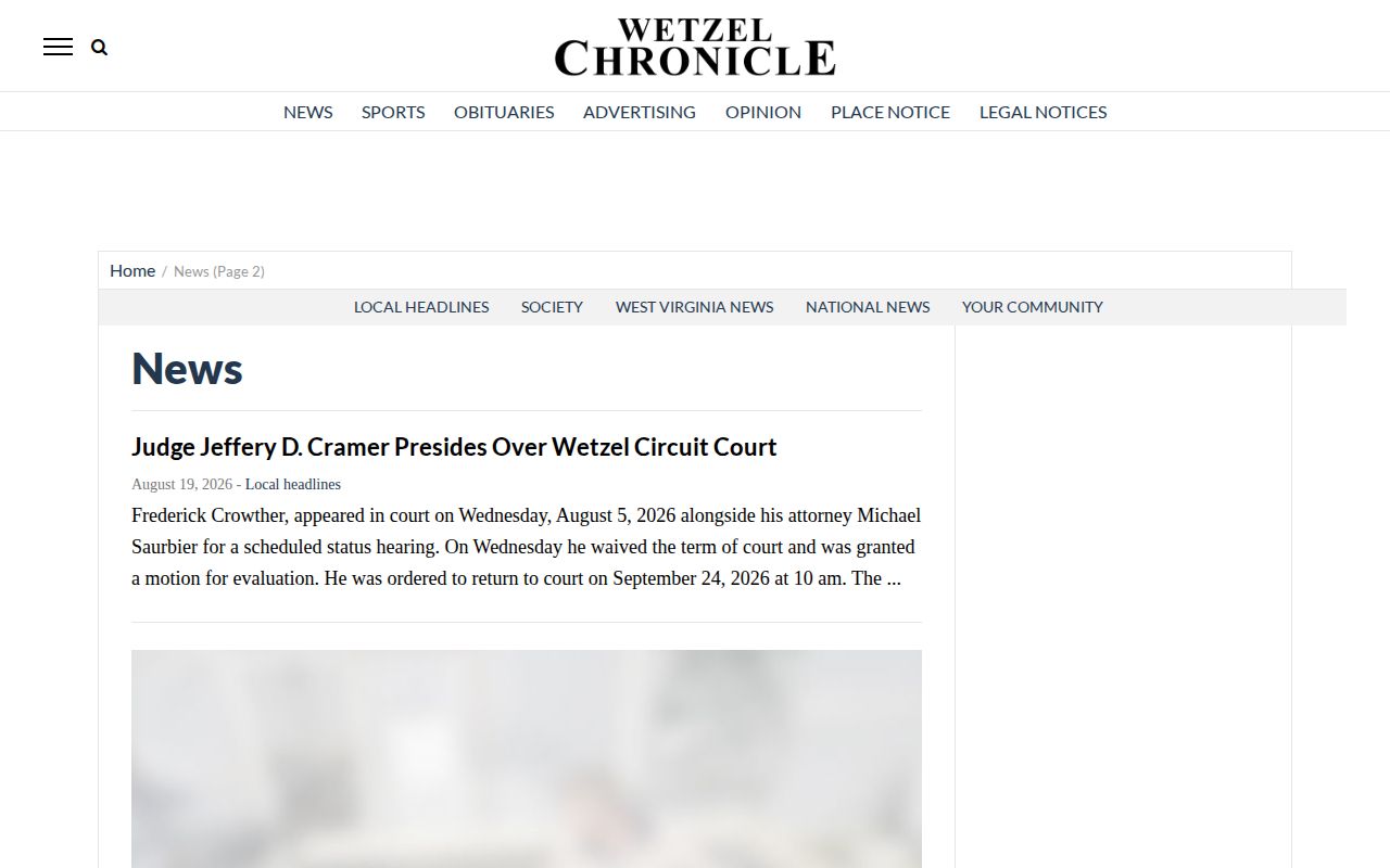 Wetzel County crime-news archive at the Wetzel Chronicle